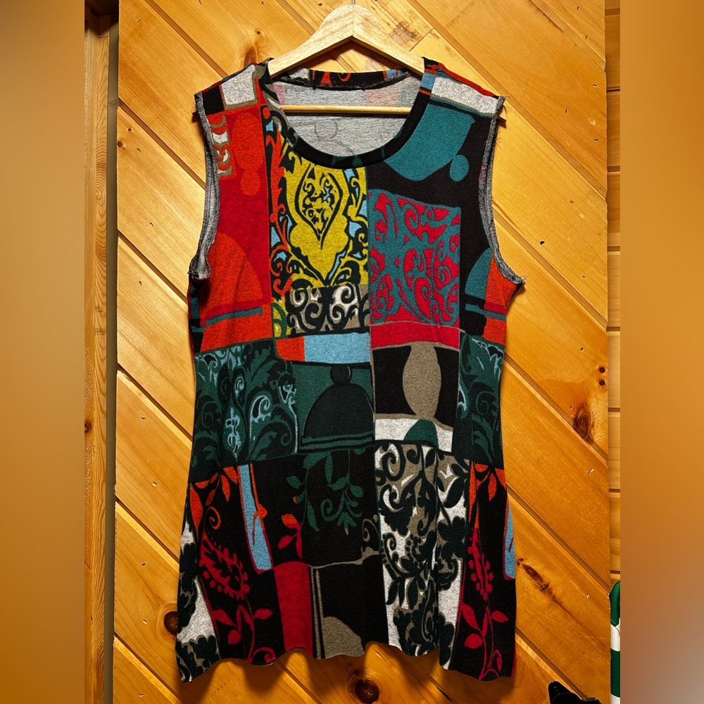 Colorful Sleeveless Patchwork Dress